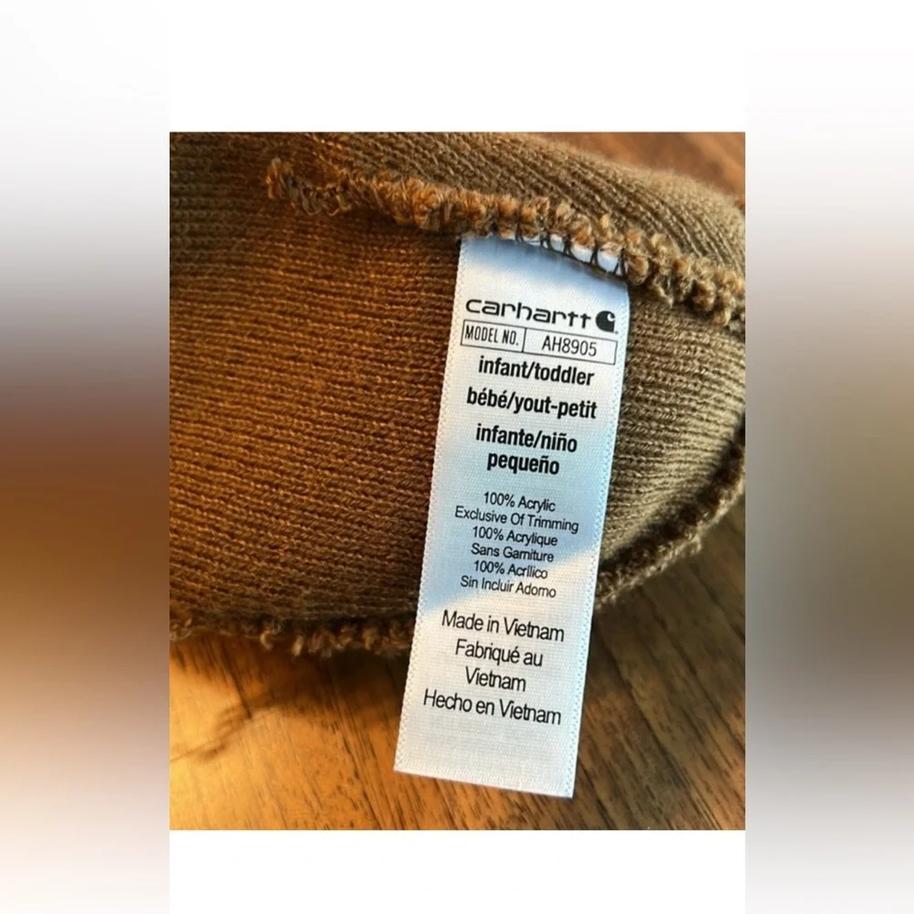 Carhartt Toddler Beanie - Brown- Acrylic,
Size-Infant/Toddler NEW WITH TAGS - Picture 5 of 5